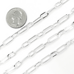 Load image into Gallery viewer, 925 Sterling Silver Flat Paper Clip Chain.