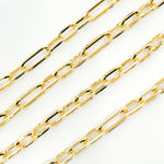 Load image into Gallery viewer, Gold Plated 925 Sterling Silver Flat Paper Clip Chain.