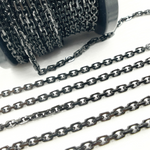 Load image into Gallery viewer, Z90BS. Black Rhodium Shinny Silver Rectangle Diamond Cut Heavy Cable