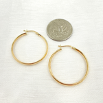 Load image into Gallery viewer, 14K Solid Gold Hollow Hoop