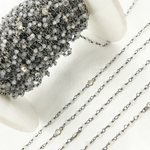 Load image into Gallery viewer, Rainbow Moonstone Oxidized Wire Chain.