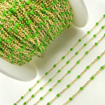 Load image into Gallery viewer, Gold Plated Sterling Silver Enamel Lemon Green Color Chain