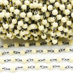 Load image into Gallery viewer, Resin Round Shape Oxidized 925 Sterling Silver Wire Chain.