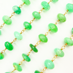 Load image into Gallery viewer, Chrysoprase Rondel Faceted Gold Plated Wire Chain
