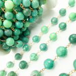 Load image into Gallery viewer, Chrysoprase Round Shape Gold Plated Wire Chain