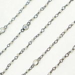 Load image into Gallery viewer, Coated Labradorite CZ Combination Oxidized Wire Chain