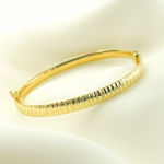 Load image into Gallery viewer, 14K Solid Gold Matte Textured Bangle
