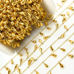 Load image into Gallery viewer, Golden Pyrite Drop Dangle Gold Plated Wire Chain.