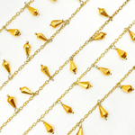 Load image into Gallery viewer, Golden Pyrite Drop Dangle Gold Plated Wire Chain.