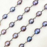 Load image into Gallery viewer, Peacock Freshwater Pearl Oxidized Wire Chain.