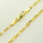 Load image into Gallery viewer, 14K Solid Yellow Gold Diamond Cut Marina Link Chain