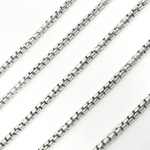 Load image into Gallery viewer, Oxidized 925 Sterling Silver Round Box Chain.