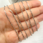 Load image into Gallery viewer, Oxidized Sterling Silver Dapped Bar Chain