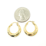 Load image into Gallery viewer, 14K Solid Gold Chunky Flower Engraved Hoop