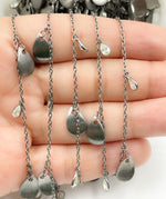 Load image into Gallery viewer, CZ Pear Shape & Pear Curved Shape Alternate Dangle Wire Chain