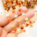 Load image into Gallery viewer, Fire Opal Gold Plated Wire Chain