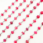 Load image into Gallery viewer, Dyed Ruby Oxidized Wire Chain.