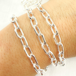 Load image into Gallery viewer, Sterling Silver Hollow Flat Paperclip Link Chain
