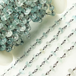 Load image into Gallery viewer, Aquamarine Oxidized Wire Chain.