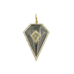 Load image into Gallery viewer, 925 Sterling Silver Black Rhodium with Diamonds Shield Shape Charm.