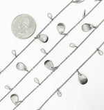 Load image into Gallery viewer, CZ Pear Shape & Pear Curved Shape Alternate Dangle Wire Chain