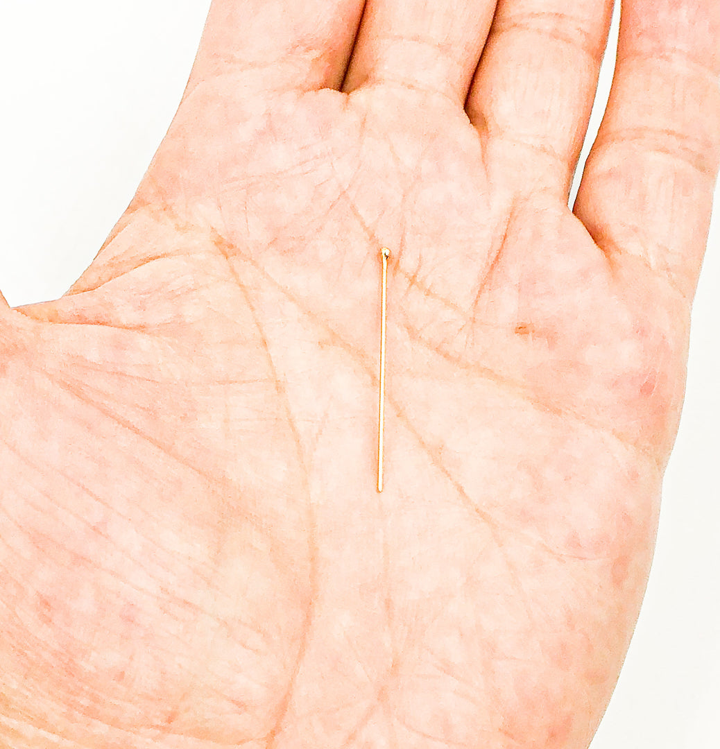 14K Gold Filled Ball Headpin 24 Gauge 1, 1.5 & 2 inch