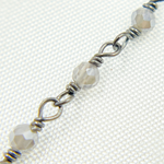 Load image into Gallery viewer, Coated Labradorite Oxidized Wire Chain.