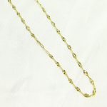 Load image into Gallery viewer, 14K Solid Yellow Gold Oval Flat Link Diamond Cut Marina Link Chain