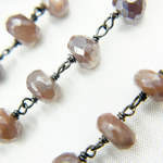 Load image into Gallery viewer, Coated Rondel Moonstone Oxidized Wire Chain.