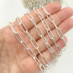 Load image into Gallery viewer, 925 Sterling Silver Smooth Paperclip Link Chain.