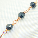 Load image into Gallery viewer, Black Spinel Rose Gold Plated Wire Chain