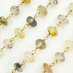 Load image into Gallery viewer, Mix Rutile Gold Plated Wire Chain