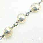 Load image into Gallery viewer, Steel Pyrite Small Coin Shape Oxidized Wire Chain.