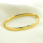 Load image into Gallery viewer, 14K Solid Gold Matte Textured Bangle