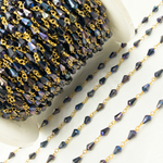 Load image into Gallery viewer, Coated Black Spinel Tear Drop Wire Chain