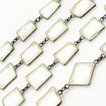 Load image into Gallery viewer, Crystal Rectangular Shape Bezel Oxidized Wire Chain