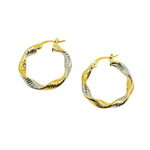 Load image into Gallery viewer, GER32. 14K Solid Gold Twist Round Classic Earrings Circle Shape Hoop