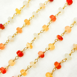 Load image into Gallery viewer, Fire Opal Gold Plated Wire Chain