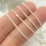 Load image into Gallery viewer, Sterling Silver Satellite Curb & Diamond Cut Marina Link Chain