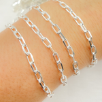 Load image into Gallery viewer, V183SS. Sterling Silver Diamond Cut Paperclip Link Chain
