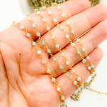 Load image into Gallery viewer, Shaded Amazonite Gold Plated Wire Chain