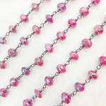 Load image into Gallery viewer, Coated Red Quartz Oxidized Wire Chain.
