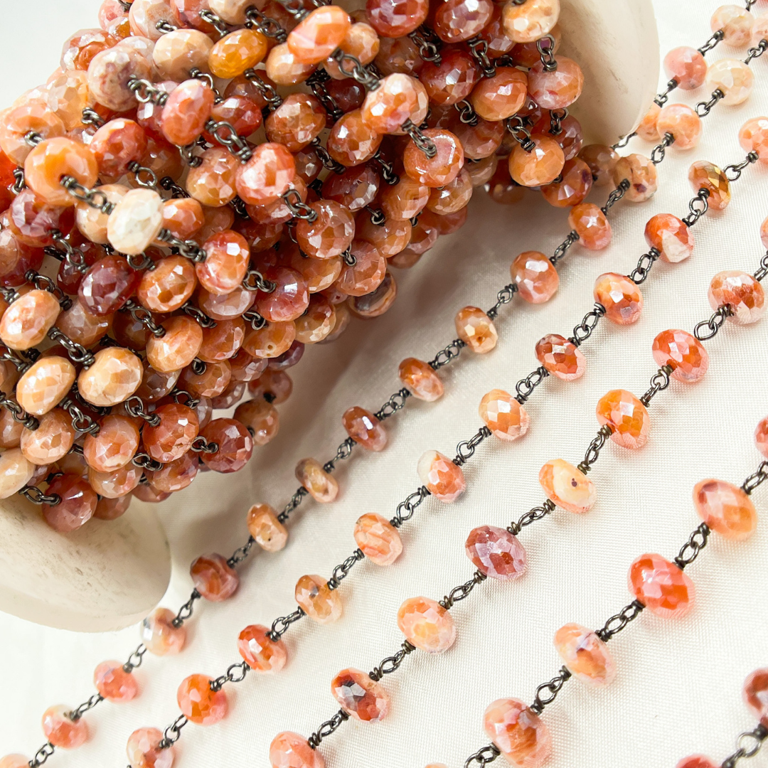 Coated Carnelian Oxidized Chain.