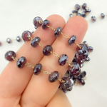 Load image into Gallery viewer, Coated Garnet Gold Plated Wire Chain.