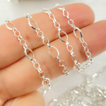 Load image into Gallery viewer, V178SS. Sterling Silver Diamond Cut Oval & 5 Flat Round Links Chain