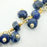 Load image into Gallery viewer, Dyed Blue Sapphire Cluster Dangle Gold Plated Wire Chain