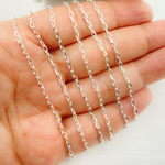 Load image into Gallery viewer, 925 Sterling Silver Diamond Cut Paperclip Link Chain.
