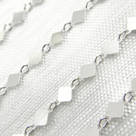 Load image into Gallery viewer, 925 Sterling Silver Diamond Dangle Square Link Chain.