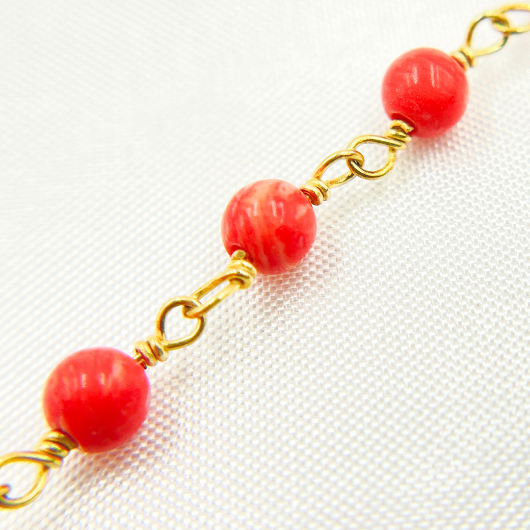 Coral Gold Plated Wire Chain.