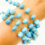 Load image into Gallery viewer, Turquoise Gold Plated Wire Chain